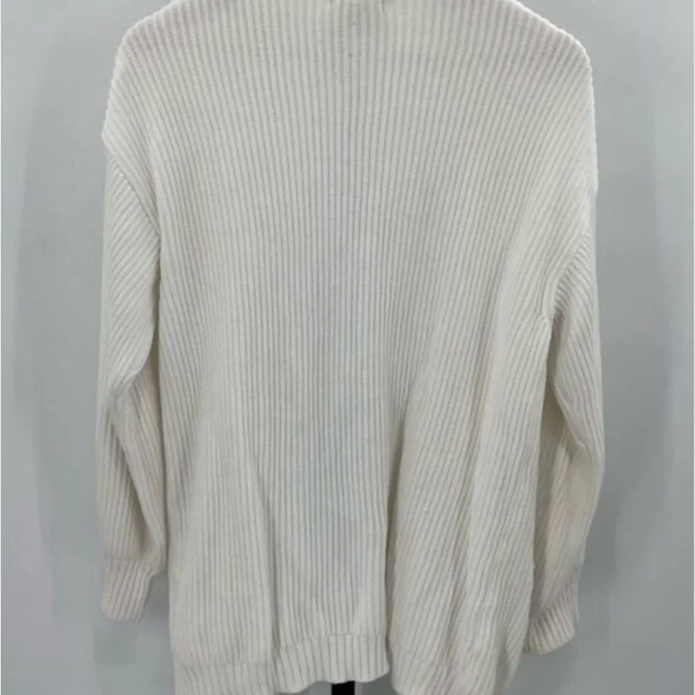 Quince Cream Ribbed Open-Front Cardigan - Picture 2 of 3